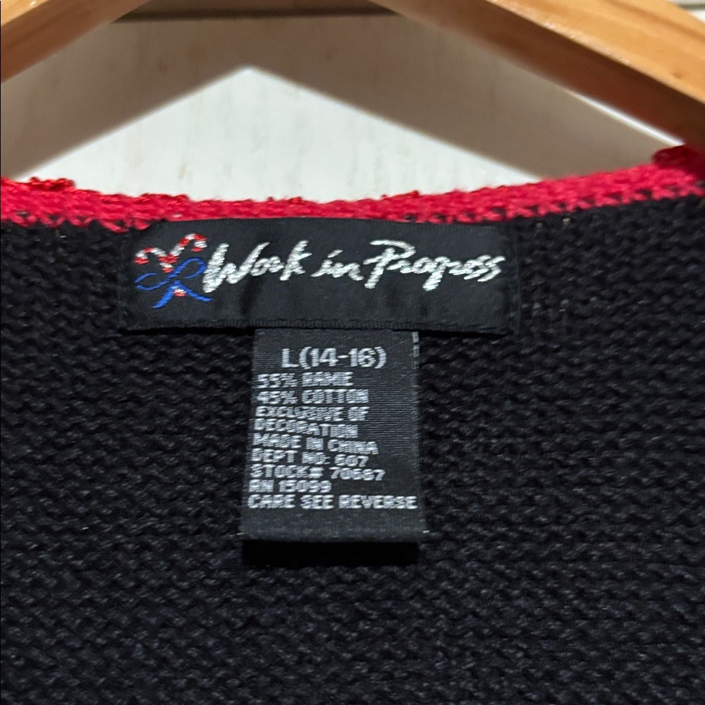 Christmas Black and Red Sweater by Work in Progress - Picture 3 of 5